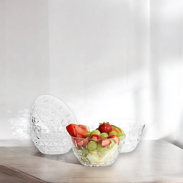 野餐餐碗/ 壓克力碗/透明碗/4入組