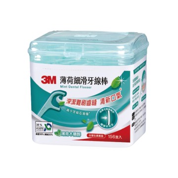3M 細滑牙線棒薄荷木糖醇盒裝156支/盒【杏一】
