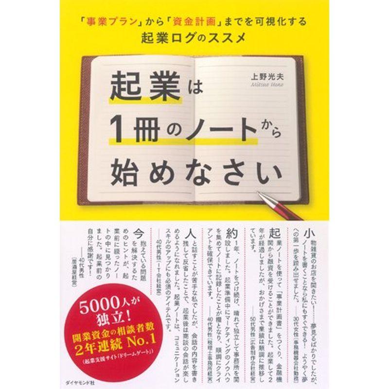 起業は1冊のノートから始めなさい 事業プラン から 資金計画 までを可視化する起業ログのススメ