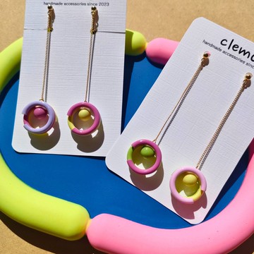 でんでん太鼓 櫻花色【耳針/耳夾】