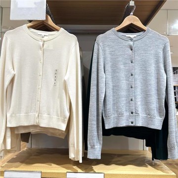 日單~2024秋冬新款圓領針織開衫女休閑百搭長袖毛衣外套469411