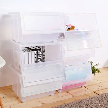 Mr.box 透明下掀式斜取收納整理箱  39L、17L 6入  [免運]