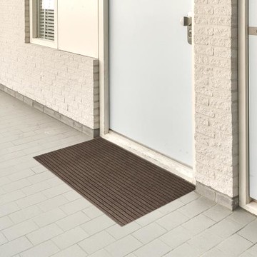 【寢室安居】150*90 cm 條紋刮泥地墊-沙褐色