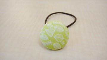 手感布包釦髮束 - 綠葉