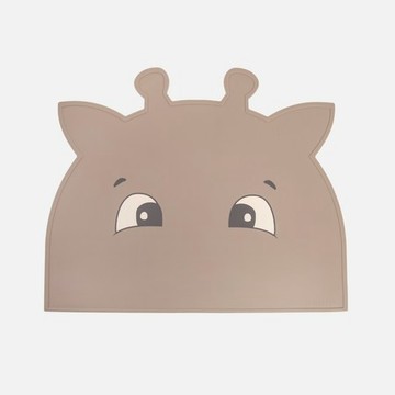 NUUROO動物造型矽膠餐墊 長頸鹿卡其