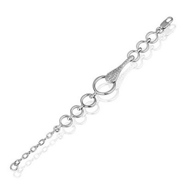 純銀手鍊 鍍白金鑲鑽手環-時尚精緻熱銷母親節生日情人節禮物女飾品73cd78【獨家進口】【米蘭精品】