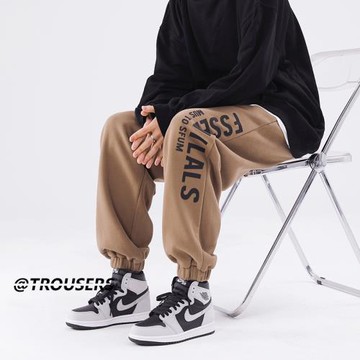 重磅衛褲男春秋新大碼寬松運動褲美式高街vibe褲子束腳休閑褲男褲