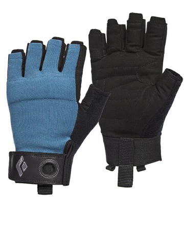 【【蘋果戶外】】Black Diamond 801864 藍 Crag Half FINGER GLOVES 攀岩確保垂降半指手套/耐磨露指手 BD 攀岩登山露營