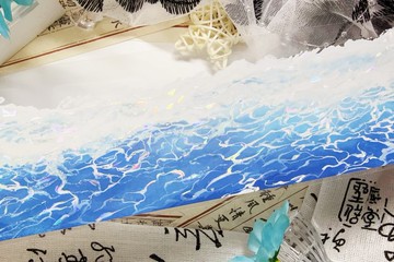 海浪 PET 紙膠帶 貝殼光 10米卷