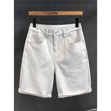 橡木白高端精梳棉水洗薄款休閑短褲男士五分褲2025新款小直筒褲子