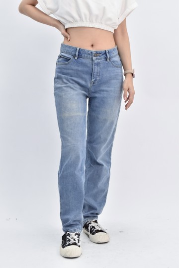 (M) roots丹寧牛仔棉質藍色長褲