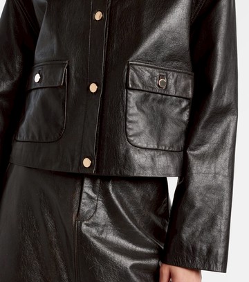 Self-Portrait Shearling-trimmed leather jacket