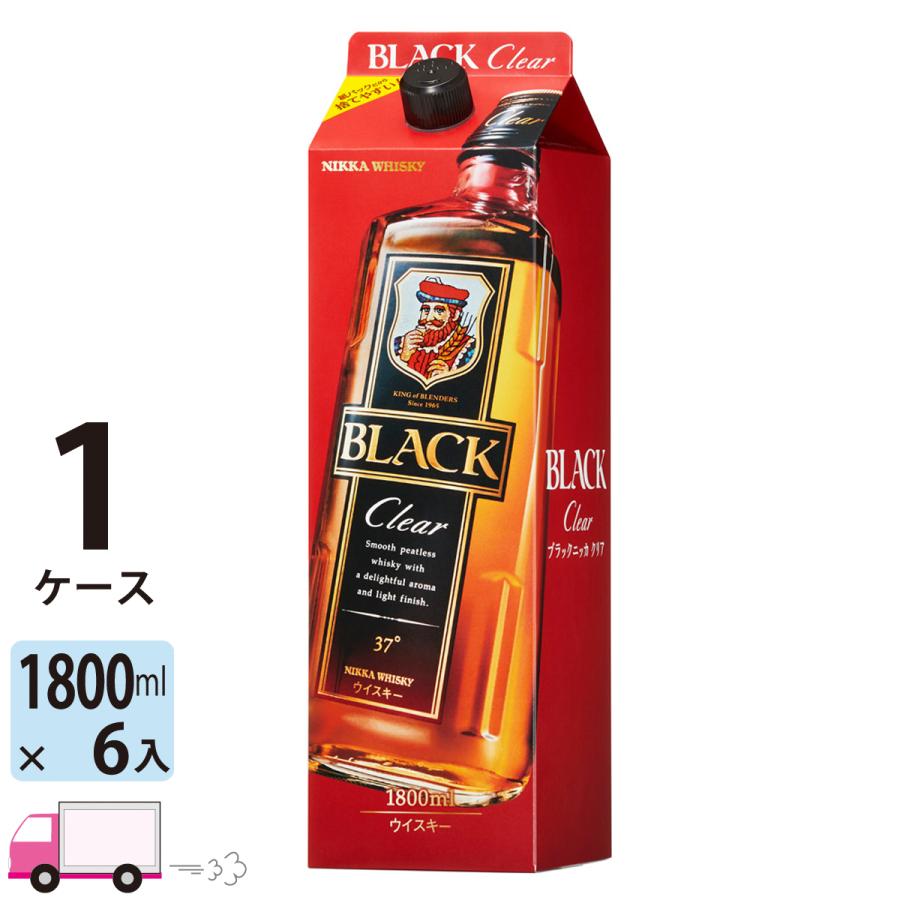 送料無料 ブラックニッカ クリア 37度 紙パック 1800ml 6本入 1ケース ...