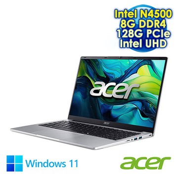 ACER Aspire Lite AL15-32P-C73T 銀 15.6吋文書效能筆電 (FHD IPS/Intel Celeron N4500/8G DDR4/12