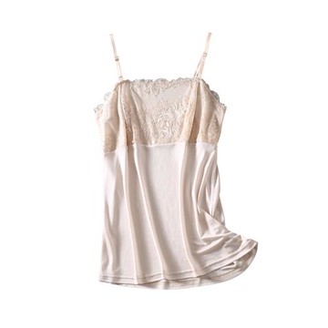 夏季新款桑蠶絲小吊帶 蕾絲百搭真絲小背心 高端精品打底衫上衣