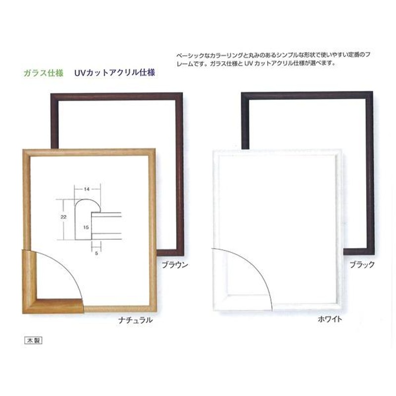 木製額〕温かみのある木製フレーム デッサン額 大全紙サイズ（727