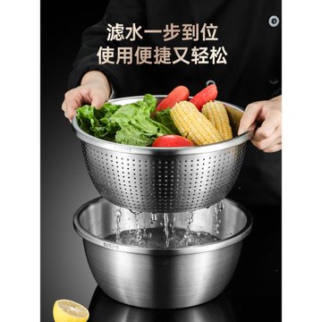 316不銹鋼洗菜盆水果瀝水籃菜籃子廚房淘米神器洗米篩濾水漏網籃