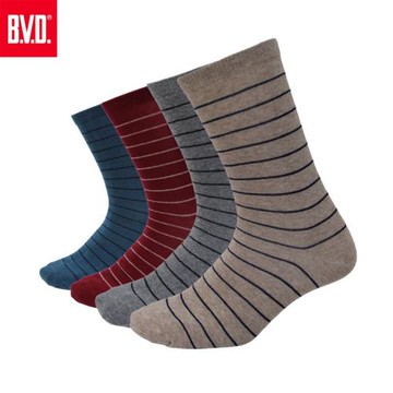 【BVD】細條紋男襪4雙組(B207襪子-長襪)