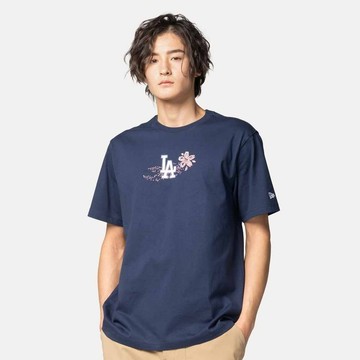 NEW ERA 男女 短袖上衣 FLORAL 洛杉磯道奇 海邊藍 NE14500142