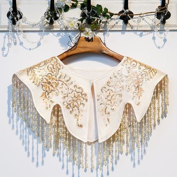 新款超仙春秋重手工流蘇蕾絲套頭披肩百搭復古中國風漢服斗篷坎肩