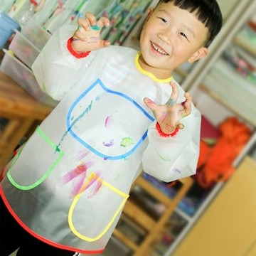 ✤宜家✤兒童繪畫塗鴉防污圍裙 幼兒園美術畫畫衣 反穿衣 防水罩衣