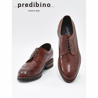 プレディビーノ Predibino メンズドレスシューズ 外羽根 ムーリッシュブラウン ウイングチップ KEVIN イタリア製 ラバーソール Men's