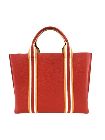tory burch 紅色 Perry Tote 荔枝紋皮革托特包 手提包
