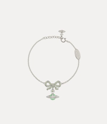 Vivienne Westwood Octavie Bracelet Silverapple-green-light-green-cz Stainless Steel Women