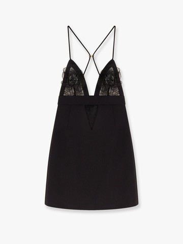 Mini dress with lace inserts - ELISABETTA FRANCHI - gender_Woman