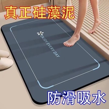 ✨台灣出貨🚀20秒進階瞬吸 軟式珪藻土吸水地墊 矽藻泥地墊 浴室地墊 吸水速幹墊 衛生間門口地墊 衛浴廁所矽藻土