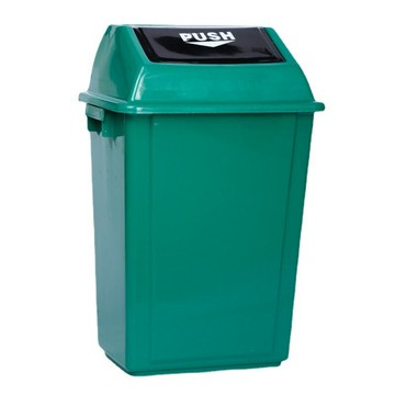 廠家貨源翻蓋垃圾桶 PE長方形彈蓋垃圾桶 廚房酒店環衛垃圾桶[DD080109]