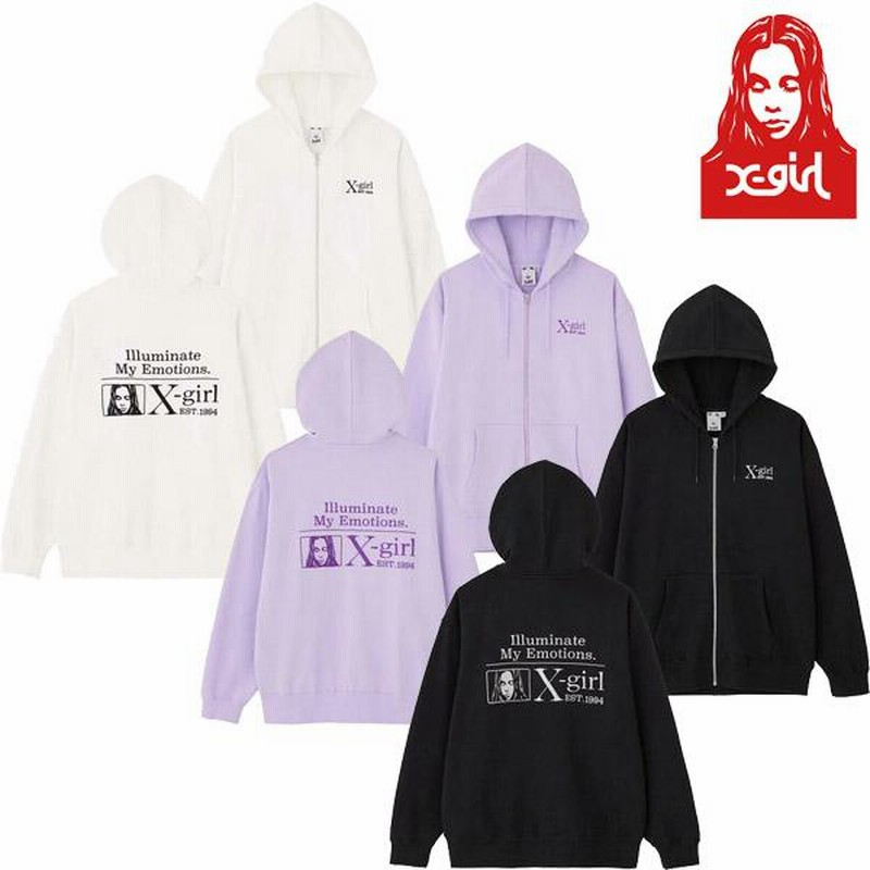 エックスガール X-GIRL MY EMOTIONS ZIP UP SWEAT HOODIE ジップ