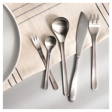 Homely Zakka ...  餐刀(21.5 x 2.5cm) + 餐叉(18 x 2.7cm) + 湯匙(18.5 x 4cm) + 點心匙(12.5 x ...  餐刀 + 餐叉 + 湯匙 + 點心匙 + 點心叉  銀色  1組