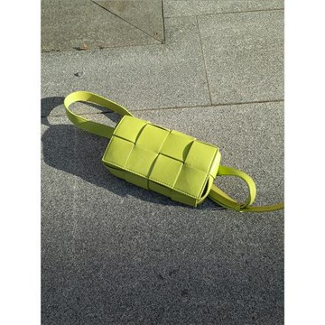 cassette格子編織包斜挎腰包真皮女款小方包2025新款單肩胸包手拿