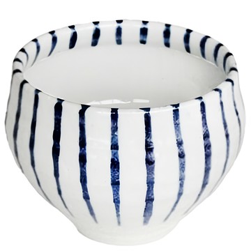 手造繪十草小井 日本製  白色 + 藍色  1個