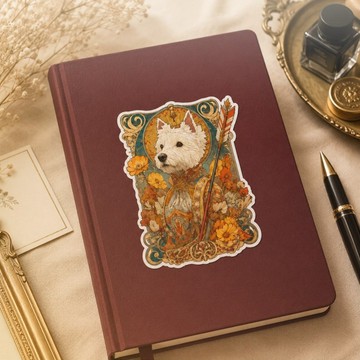 西高地白梗 新藝術貼紙套組 Art Nouveau Westie Sticker Set