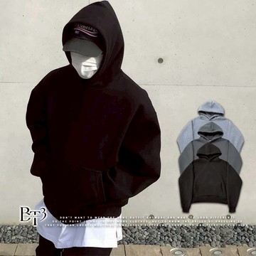 【BT3】現貨 Boxy 短寬版帽T 短版帽T 寬鬆 厚磅內刷毛 衛衣 情侶裝 重磅 刷毛帽T【MX87】