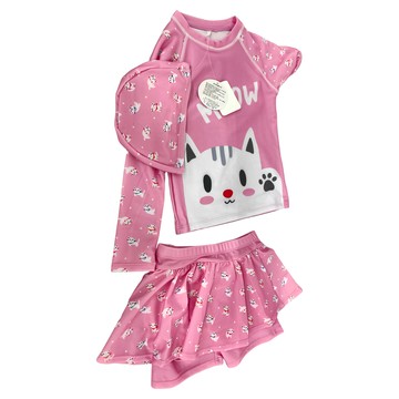 Summer love 夏之戀 loveteen kids 小女衝浪裝二件式 彈性纖維  105~115cm  粉紅色