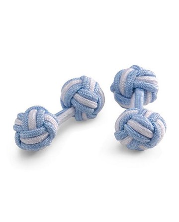 Brooks Brothers Men's Knot Cuff Links  | Light Blue/White