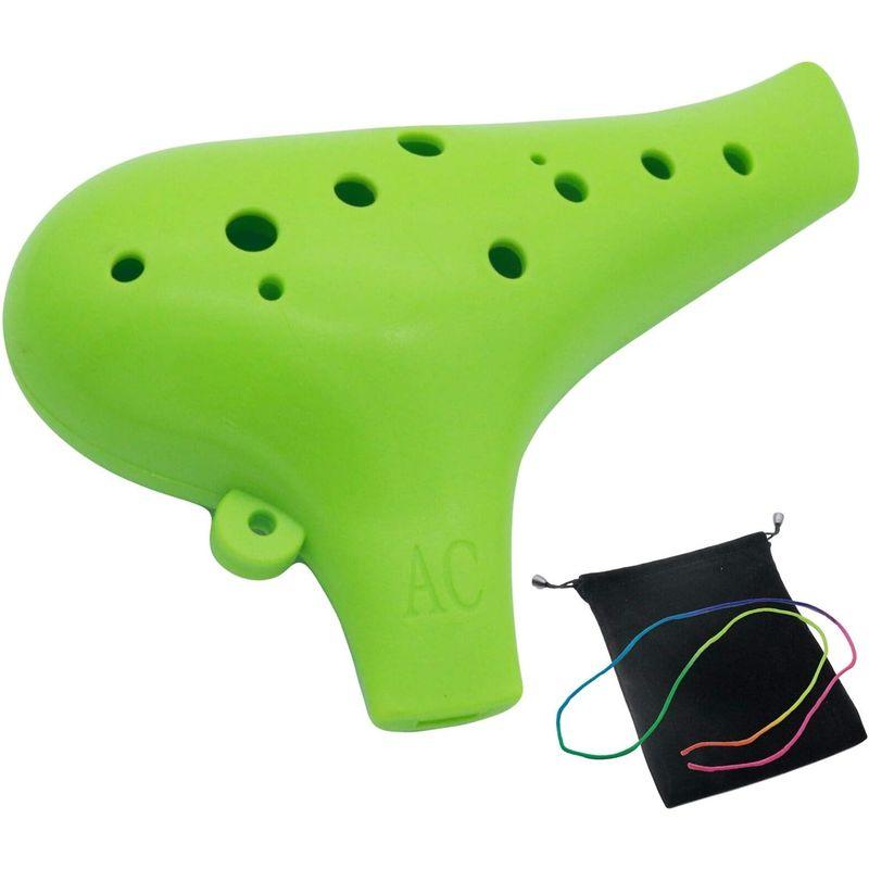 オカリナ 楽器 12穴 アルトプラスチック C調 AC Ocarina 吹奏管 樹脂 (グリーン)