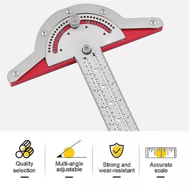 木工 大工 エッジ ルール 効率的な 分度器 木工 定規 角度 測定 ステンレス 鋼 大工 ツール