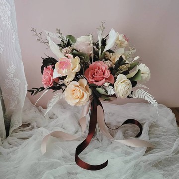 裸花 捧花 | 暖粉_捧花皆可客定製作,歡迎私訊討論