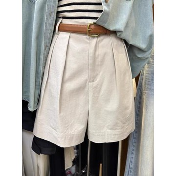 韓國東大門2025夏季休閑通勤風時尚氣質寬松高腰后橡筋百搭短褲女