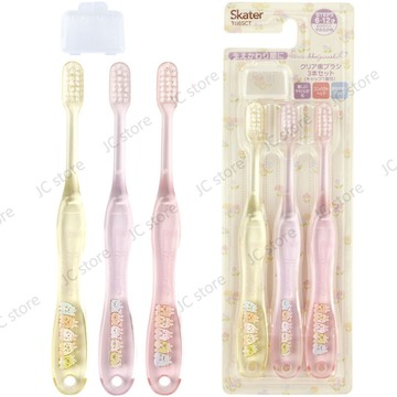 日本進口 SKATER 6-12歲 角落生物 3入 透明炫彩 兒童 牙刷 小伙伴 透明手柄