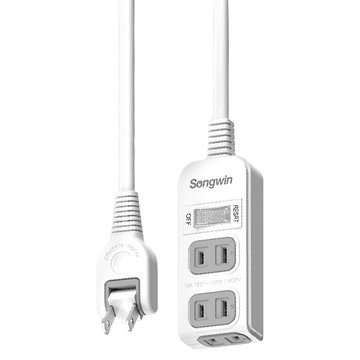 Songwin 尚之宇 可轉向1切3座2P延長線 12尺  3.6m  白色  1個