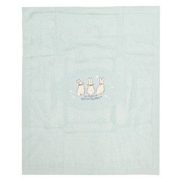 奇哥 恬靜比得兔洞洞棉毯 藍綠色 100%棉 透氣孔洞設計 親膚舒適  70 x 90cm