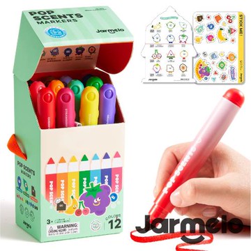 【JarMelo 原創美玩】水果香氛可水洗彩色筆(12色) JA99940