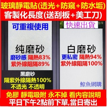 高雄現貨🛑獨家歐盟認證🛑加厚重複貼 隔熱貼 玻璃防窺貼 無膠靜電玻璃貼 霧面貼 霧面靜電貼 霧面窗貼 磨砂 浴室 玻璃貼