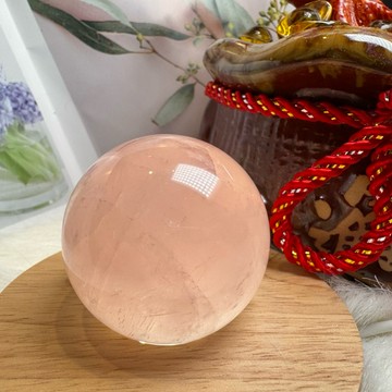 頂級天然星光 粉水晶球 38號212公克🩷芙蓉色 粉水晶 贈底座✔️天然水晶 人氣品 送禮收藏 粉水晶 A2534