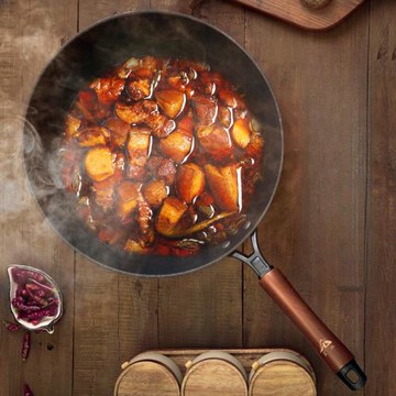 江油宏江第三代燃氣家用圓底平底老式生鐵鍋鑄鐵鍋炒鍋無涂州達貿